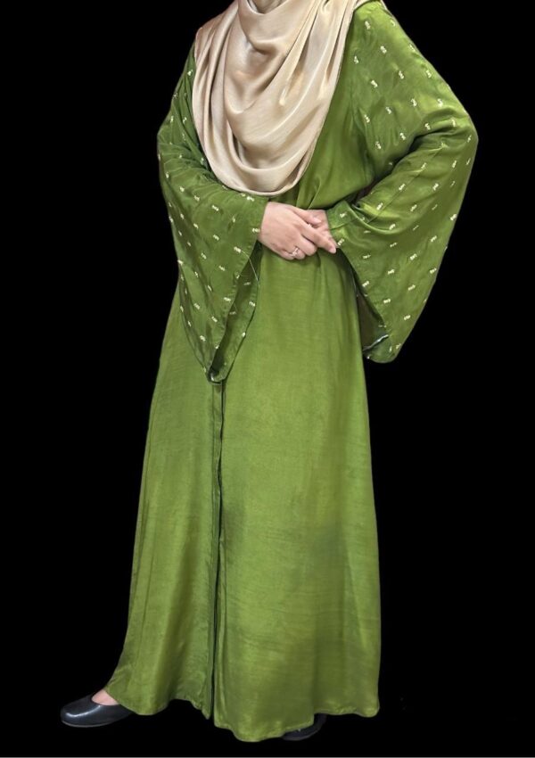 Green silk Formal Abaya xaa 13 size:56 - Image 2