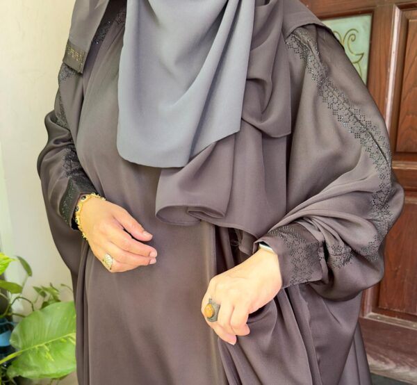 Nida dark truffle brown with black sequins xaa30 - Image 3