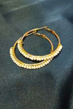 dual toned hoop earing xaj 08