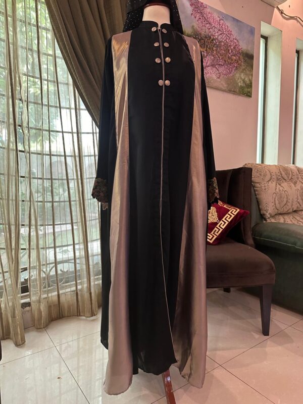 elegant black nida with gold satin pannel xaa 80