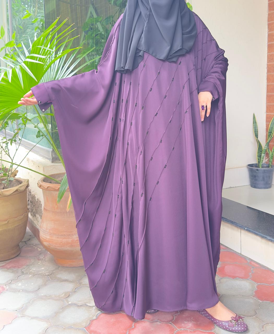 Diagnal beeds plum size 56 - Image 2