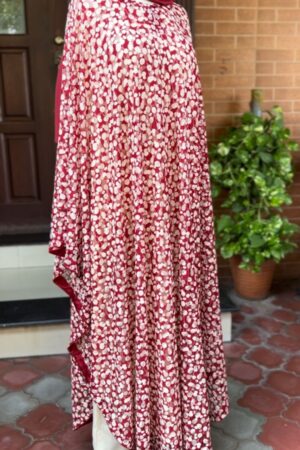 RED net  cape like gown xaa 50