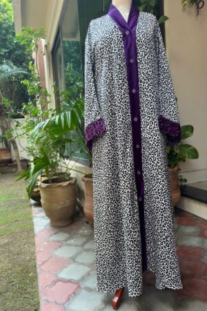 printed silk leopard print abaya