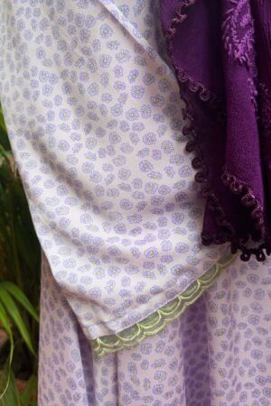 Lavendar printed silk abaya
