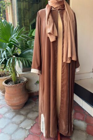 Luxurious Camel Velvet Gown /matching inner availble