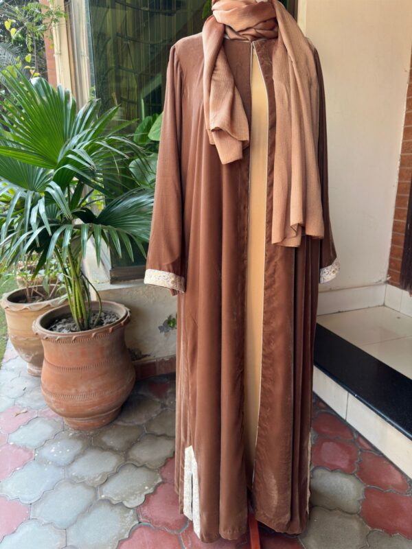 Luxurious Camel Velvet Gown /matching inner availble