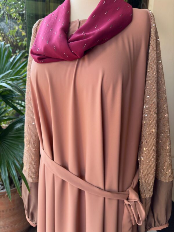 Peach with shimmery sleeves - Image 2