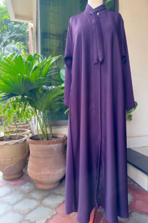 Deep plum abaya