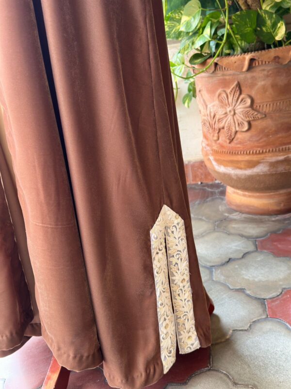 Luxurious Camel Velvet Gown /matching inner availble - Image 4