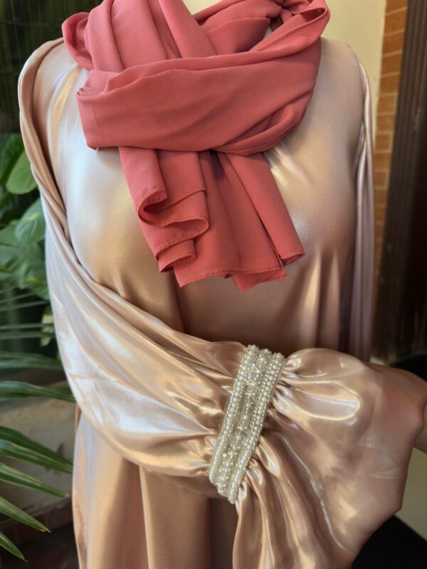 lava silk abaya with puffy cuffs - Image 5