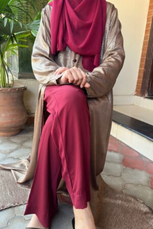 Luxe Metallic Open Abaya / Matching Trousers