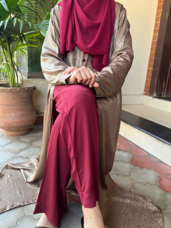 Luxe Metallic Open Abaya / Matching Trousers