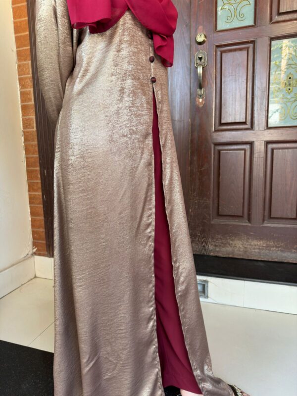 Luxe Metallic Open Abaya / Matching Trousers - Image 3