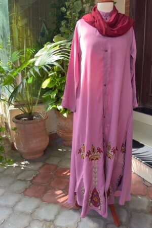 Pink Grace Embroidered Abaya