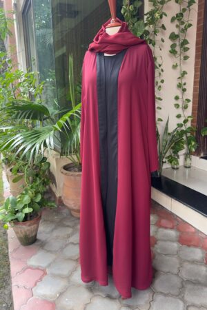 Two tone Gown Black & maroon