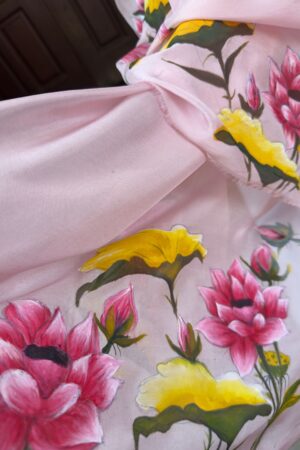 Whispers in Pink 💞Hand-Painted 💗Silk Scarf*